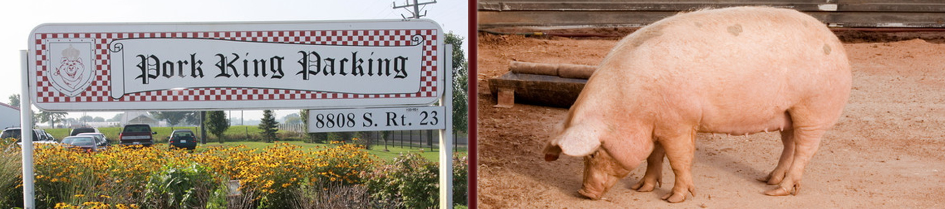 Pork King signage and pig